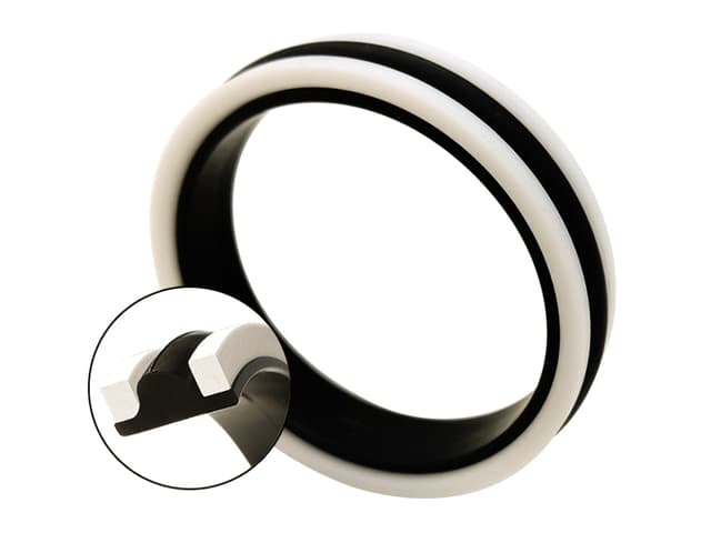 T-seals for superior high-pressure sealing in hydraulic and pneumatic systems with extrusion resistance.